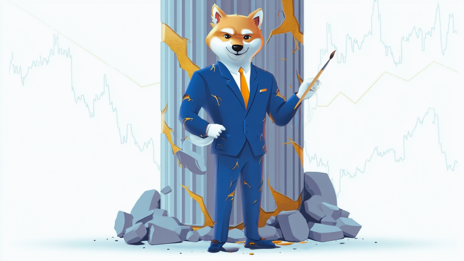 Hyper-realistic black obsidian Shiba Inu bust with glowing gold Kintsugi armor, symbolizing the 'Institutional Grade' era of crypto and regulated assets.